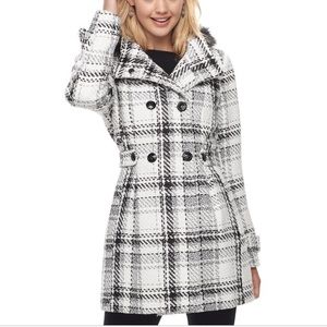 Black and white winter coat